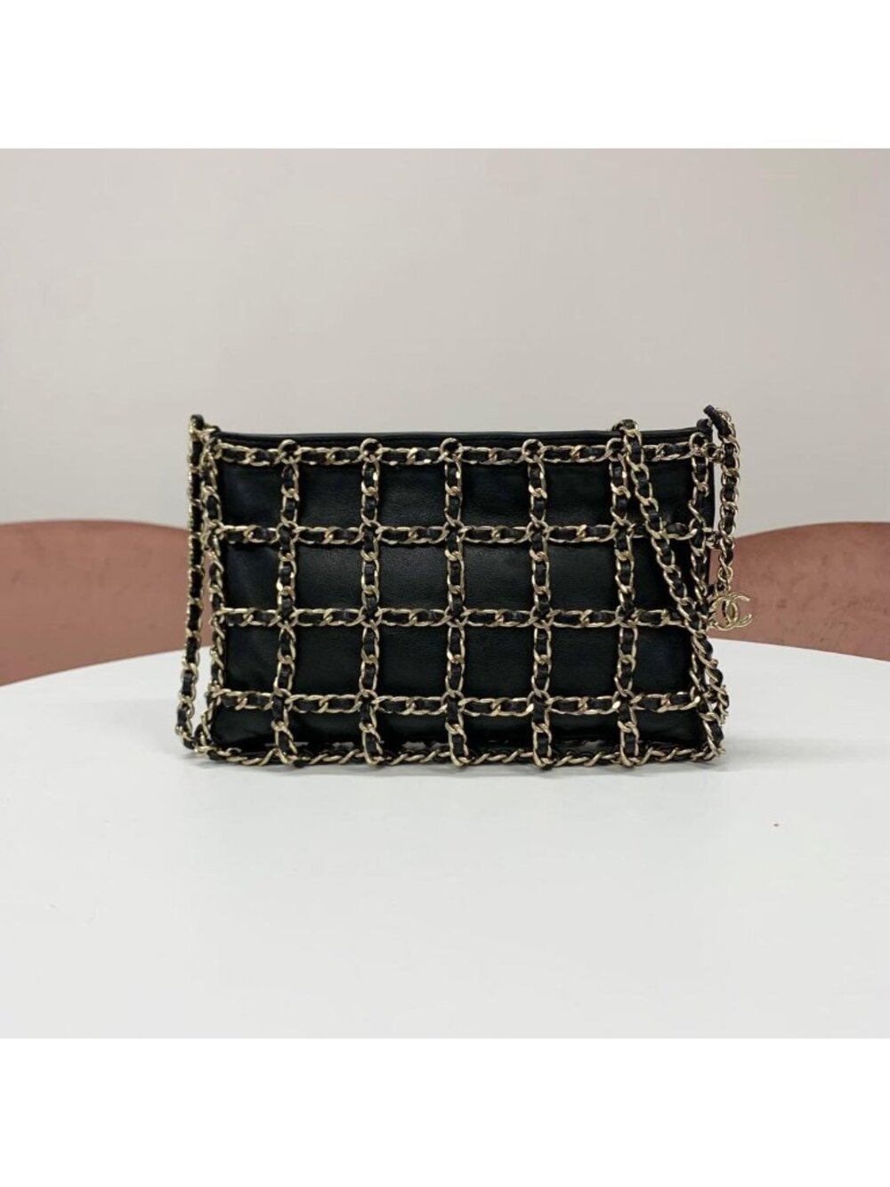 Chanel Cruise Collection Clutch Chain Shoulder Bag Lambskin